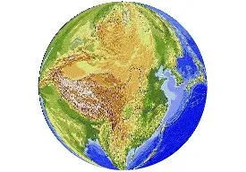 Globe view of china